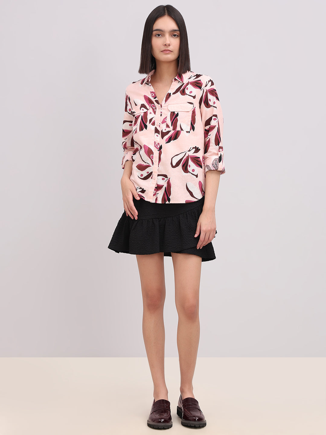 Pink Abstract Print Shirt