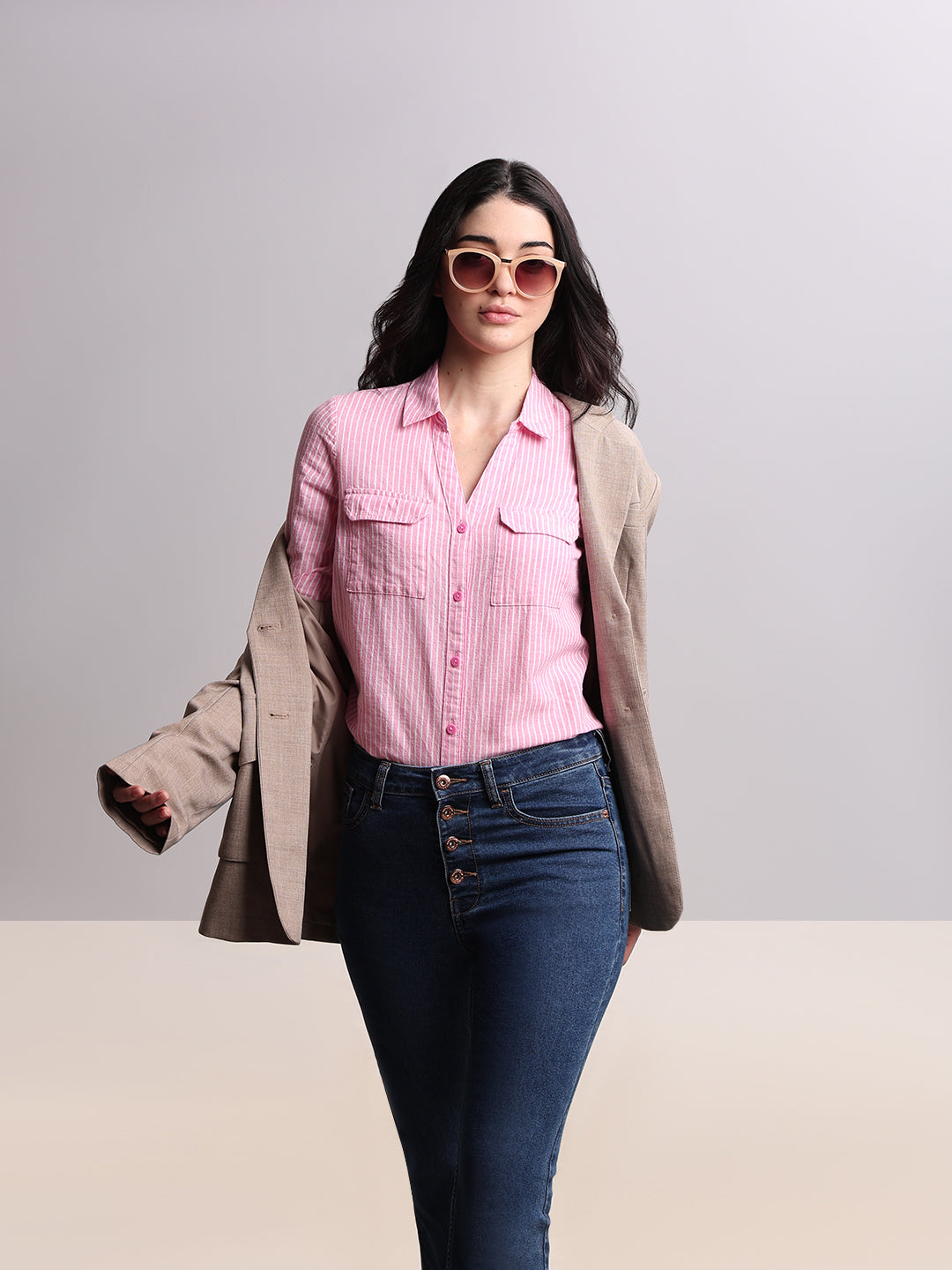 Pink Striped Shirt