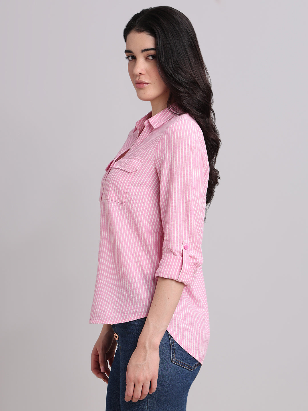 Pink Striped Shirt