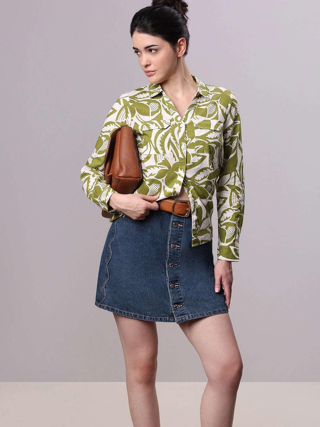 Green Printed Shirt