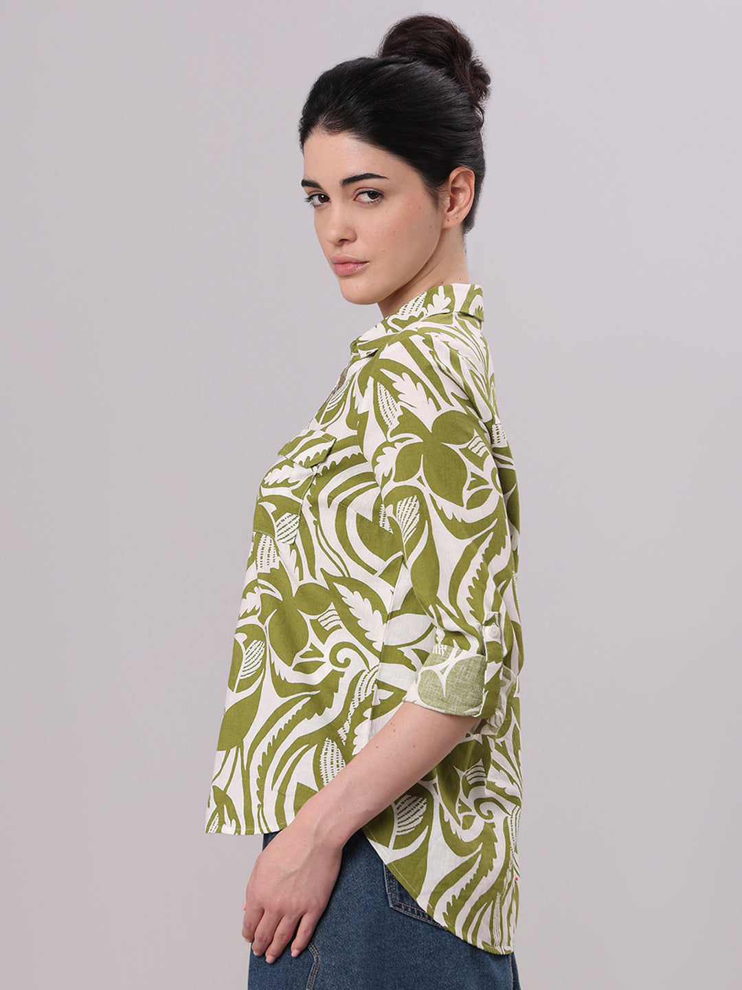 Green Printed Shirt