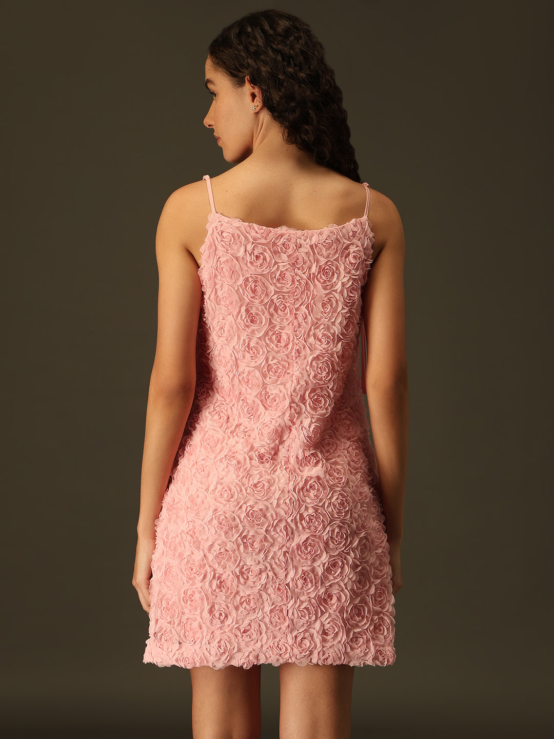 MARQUEE Pink Floral Textured Mini Dress