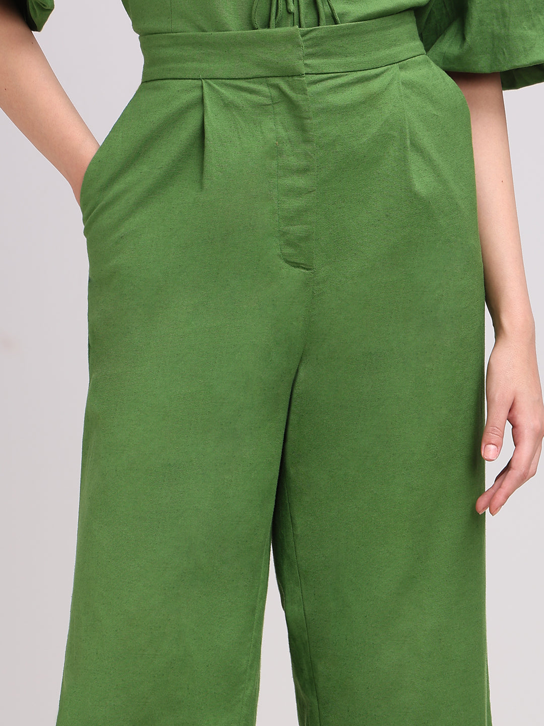Green Flared Pants