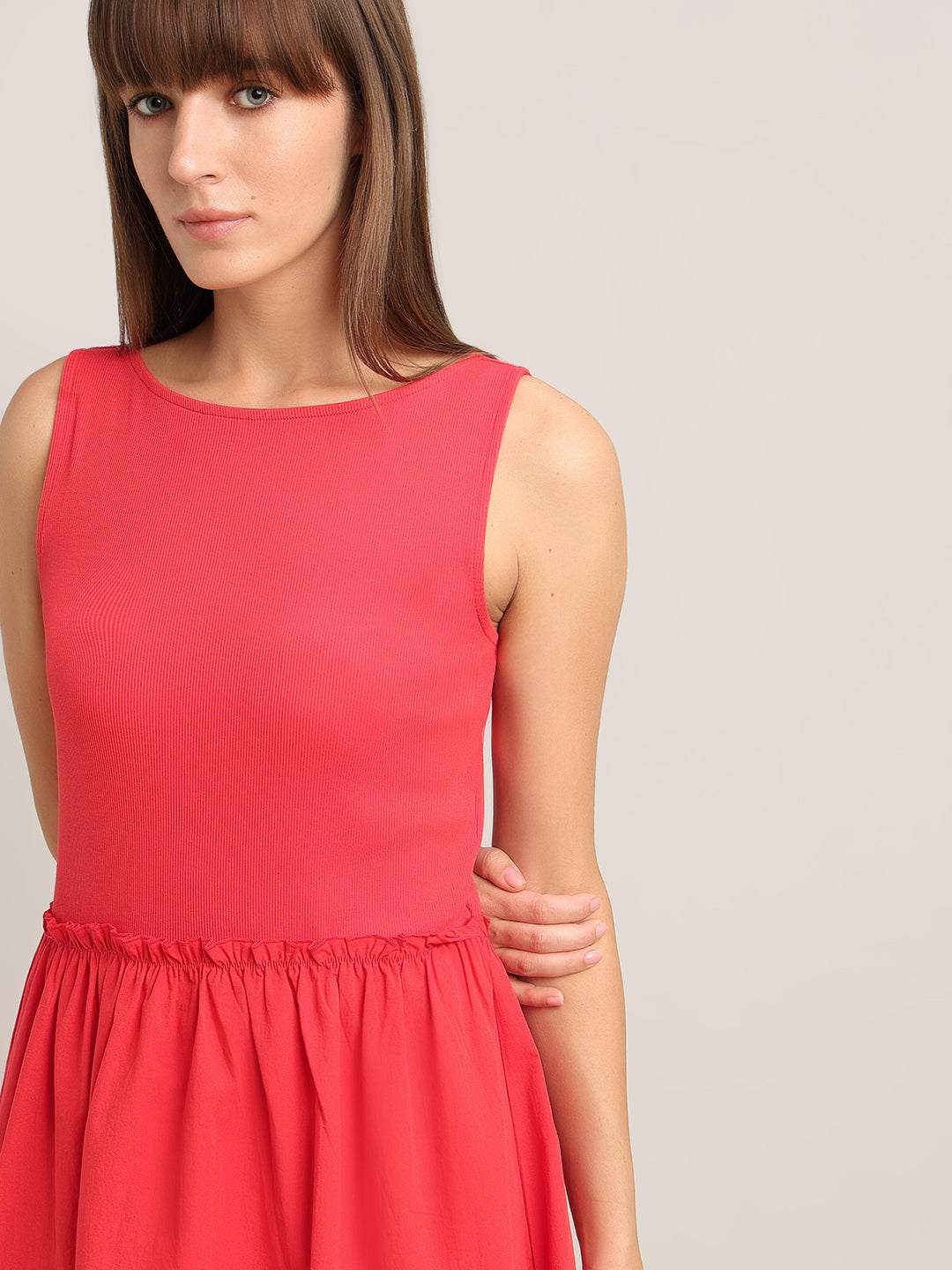Ribbed Sleeveless Mini Dress