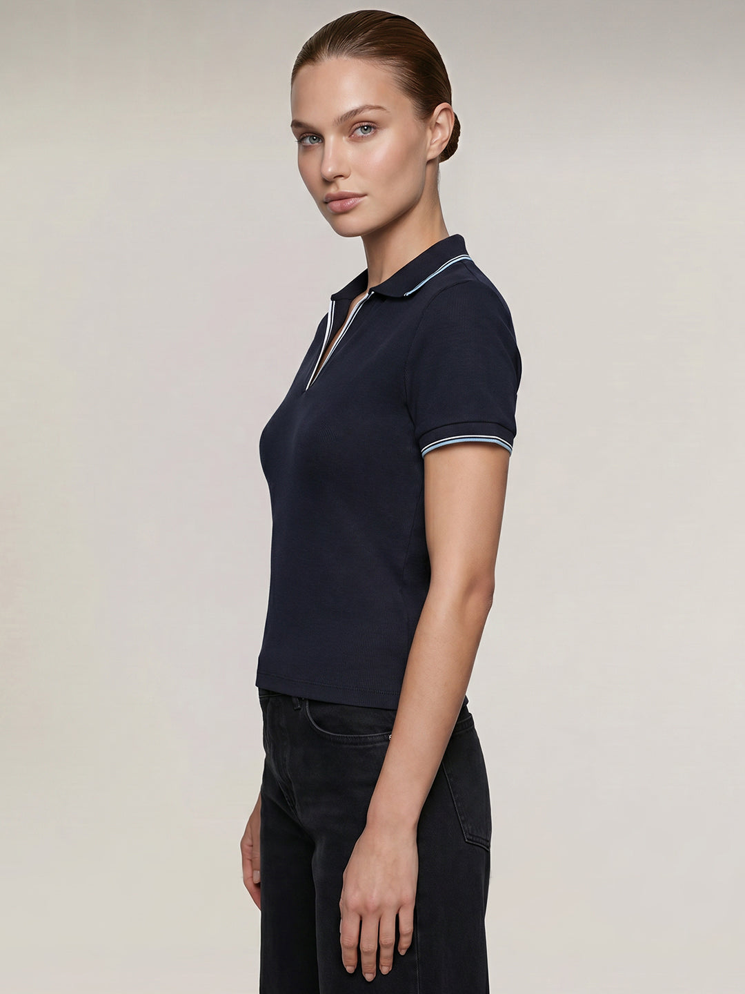 Organic Cotton Blend Polo - Blue