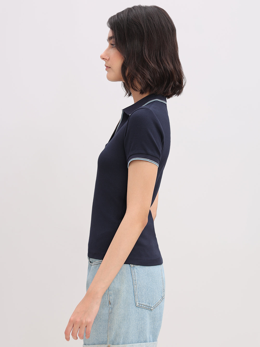 Organic Cotton Blend Polo - Blue