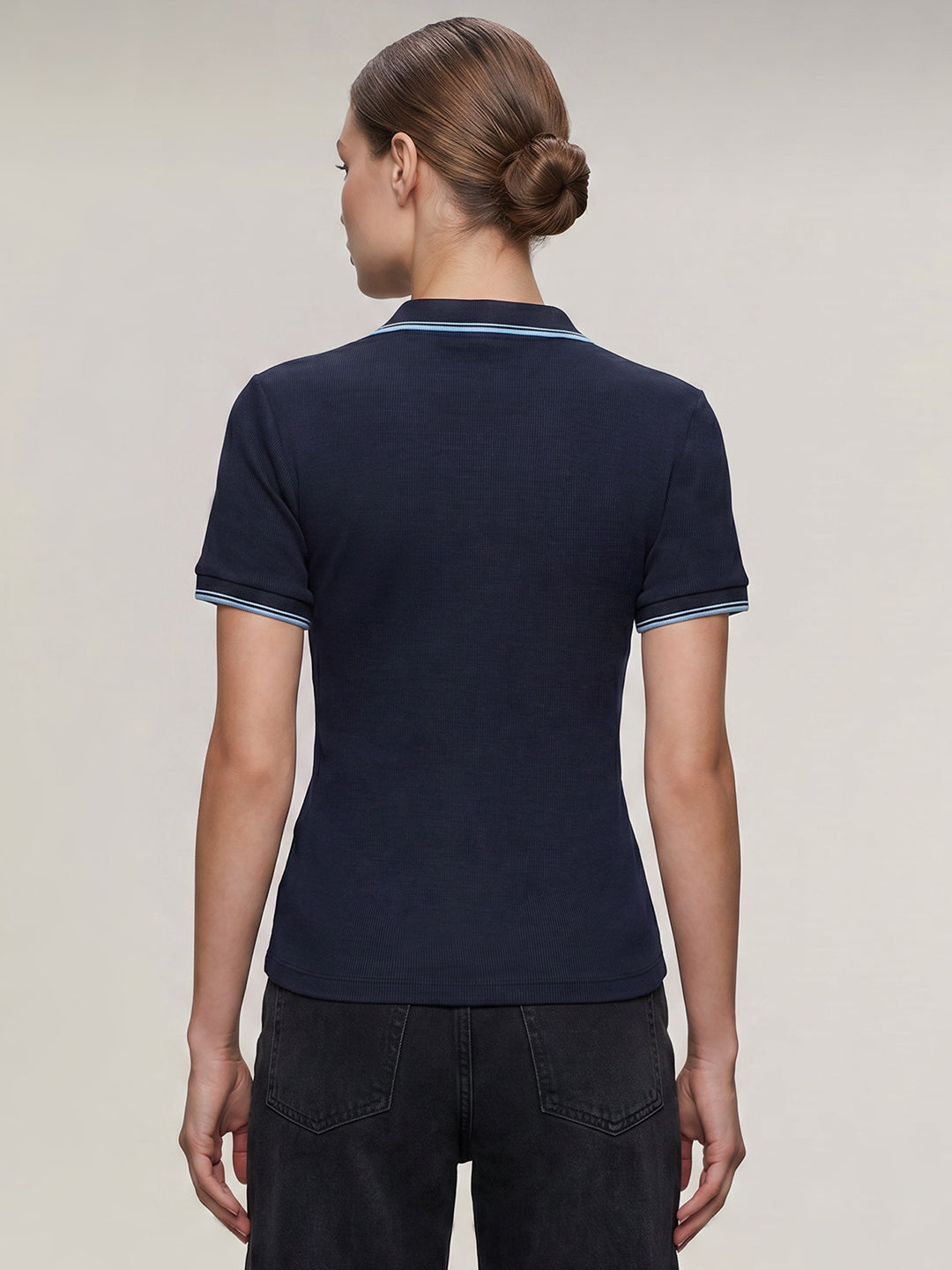 Organic Cotton Blend Polo - Blue