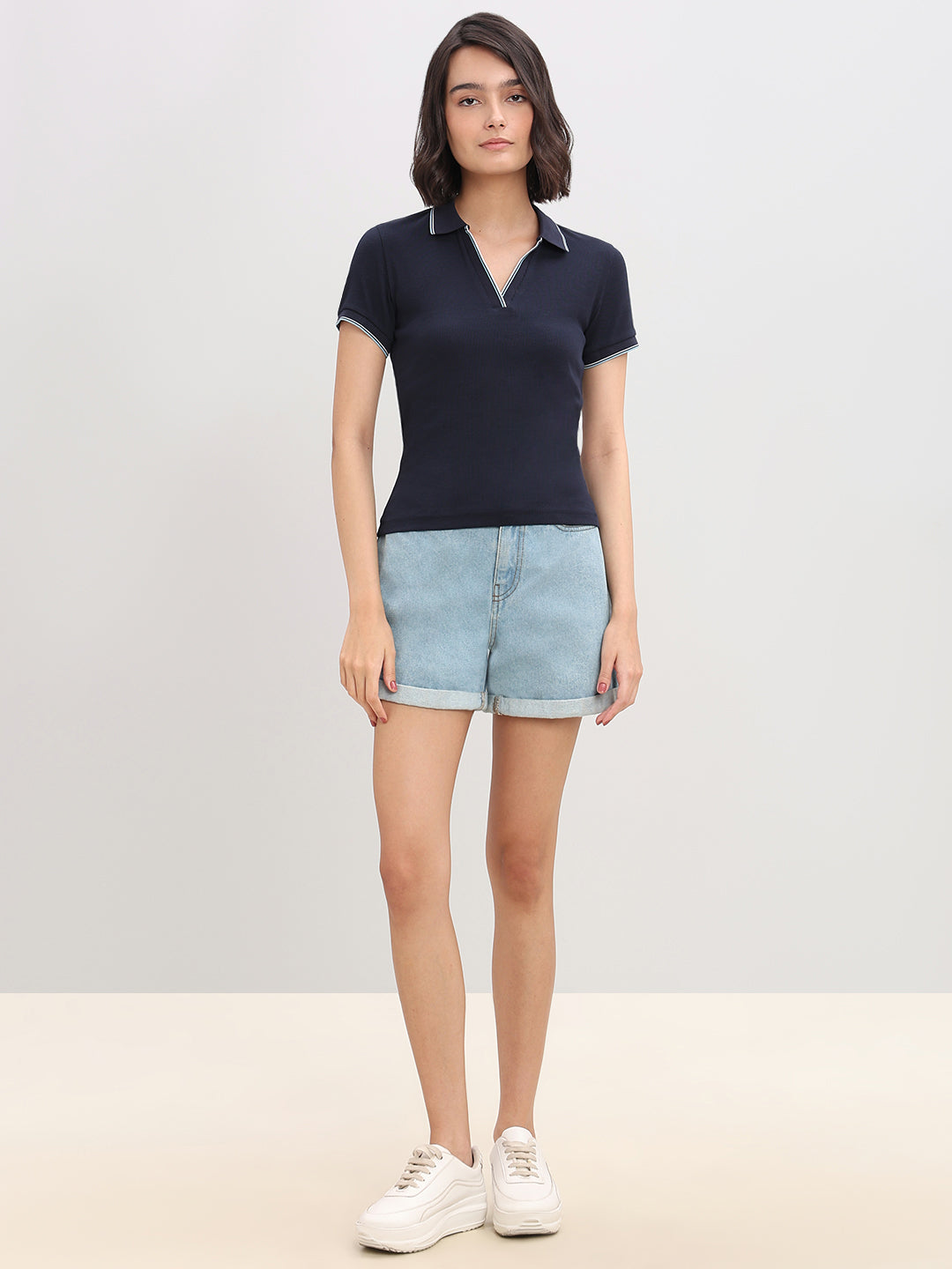 Organic Cotton Blend Polo - Blue