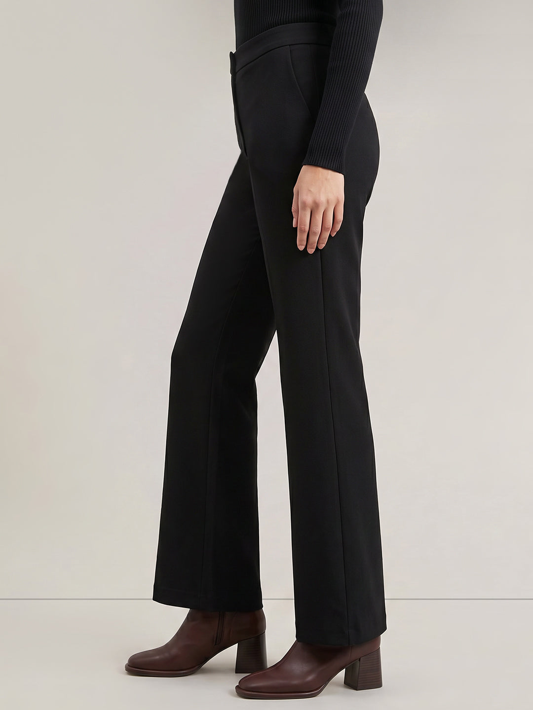 Black High Rise Flared Pants