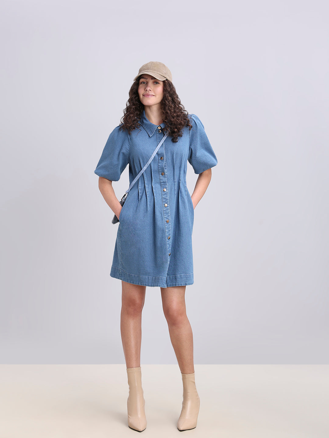 Blue Denim Mini Dress