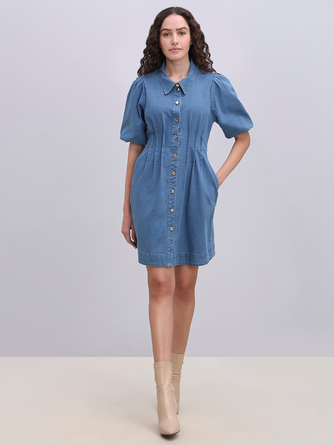 Blue Denim Mini Dress