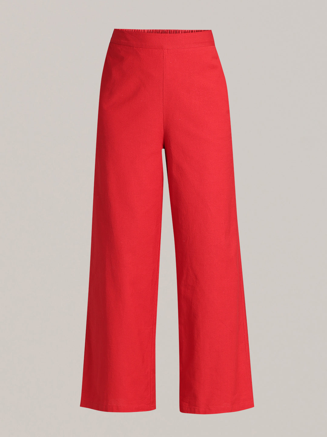 Red Straight Fit Pants