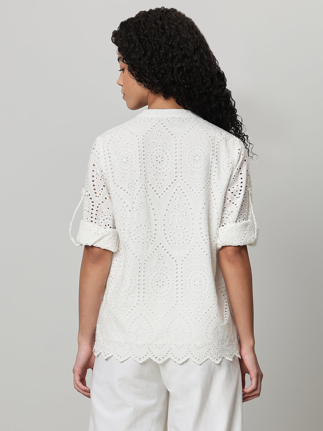 White Broderie Anglaise Shirt