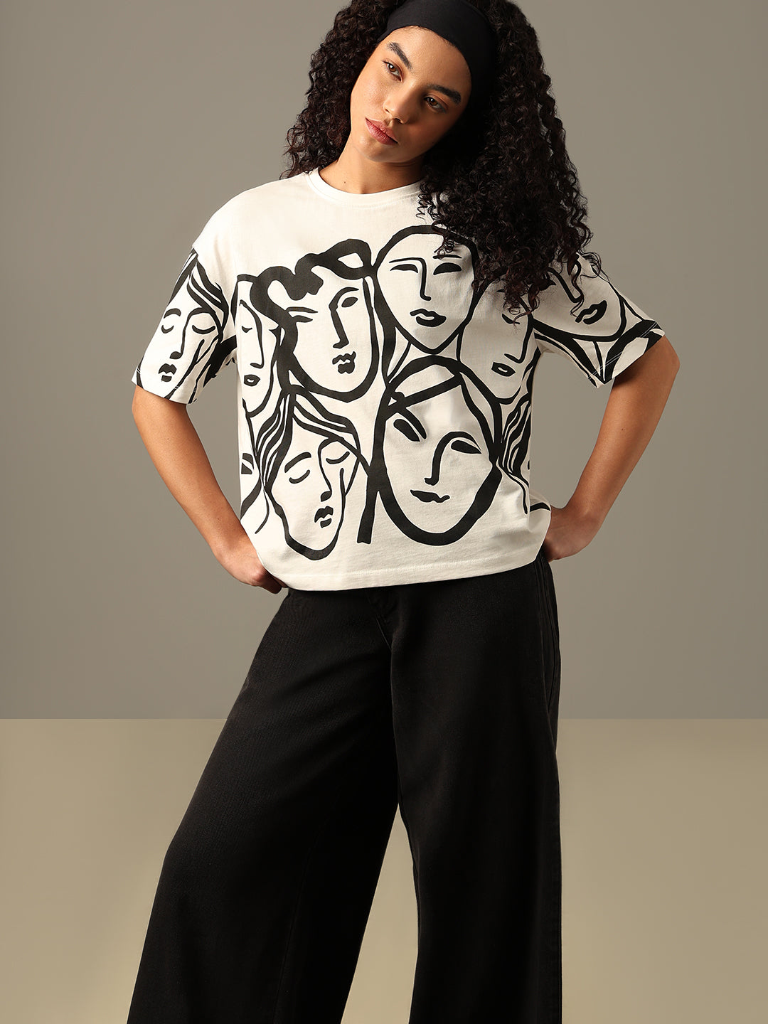 Abstract Print Cotton T-shirt - XS