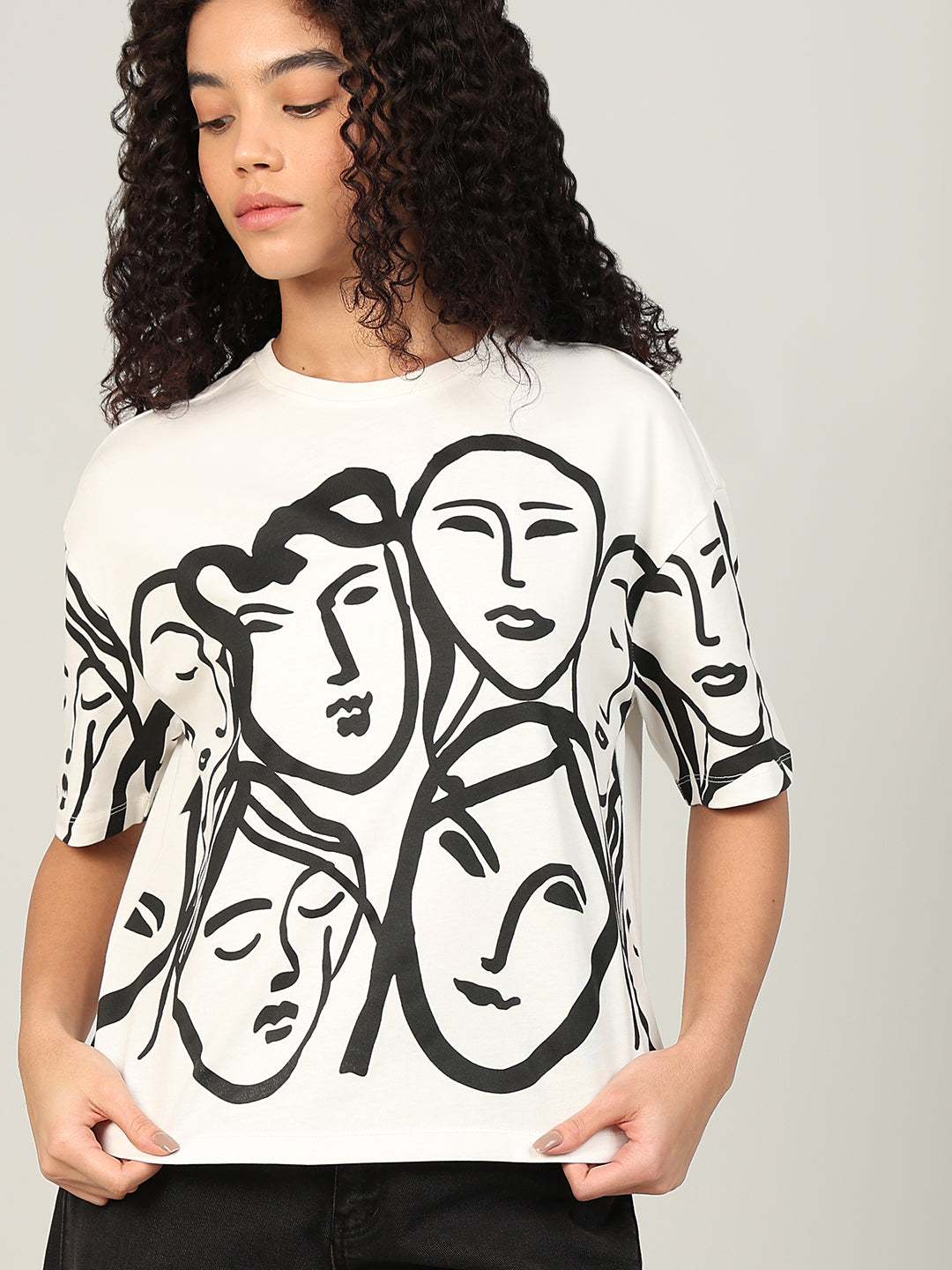 Abstract Print Cotton T-shirt