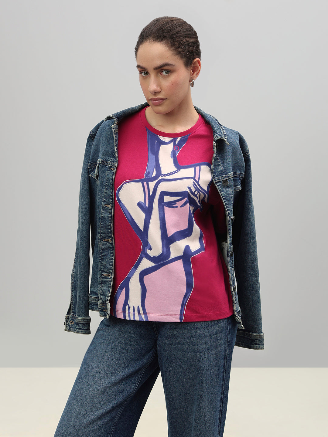 Pink Abstract Figure Art Print T-shirt