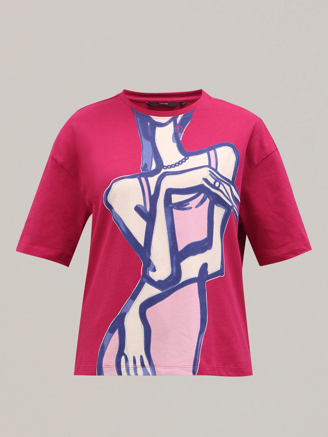 Pink Abstract Figure Art Print T-shirt