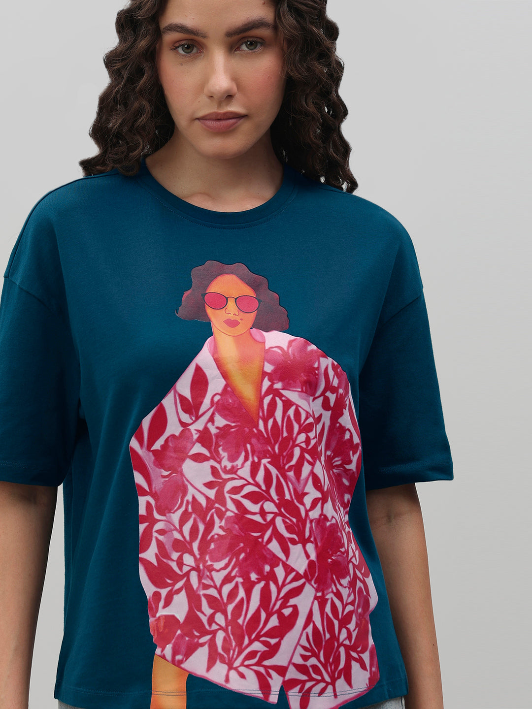 Blue Graphic Print T-Shirt