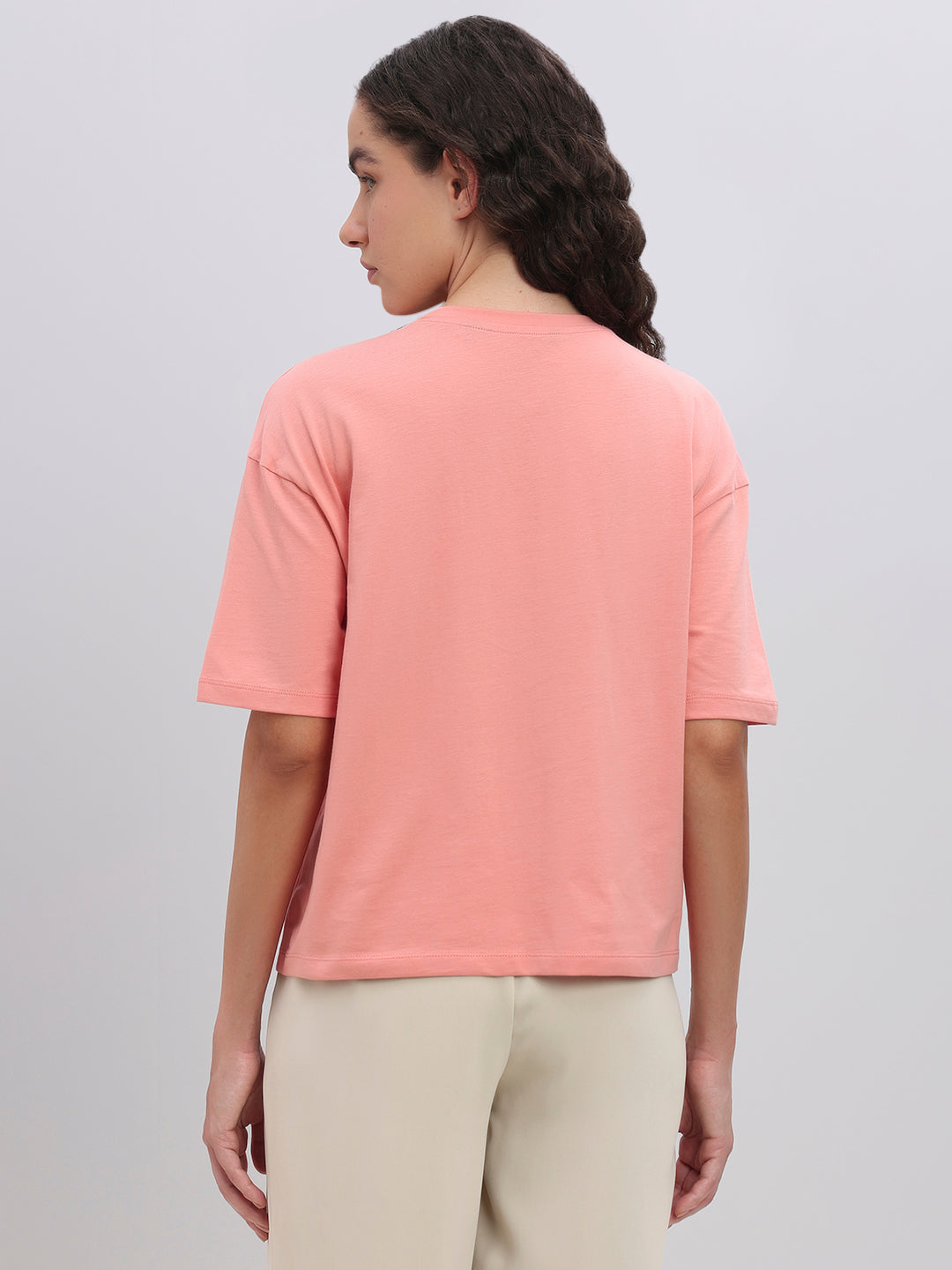 Pink Tropical Artwork Print T-shirt