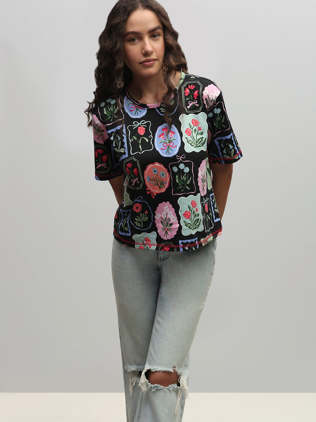 Multi-Colour Art Block Print T-shirt