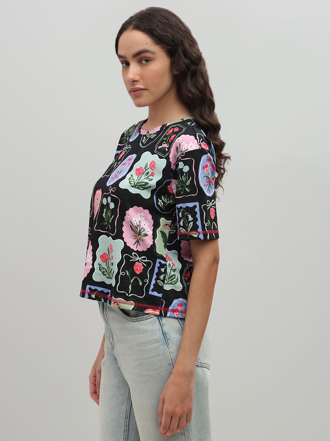 Multi-Colour Art Block Print T-shirt