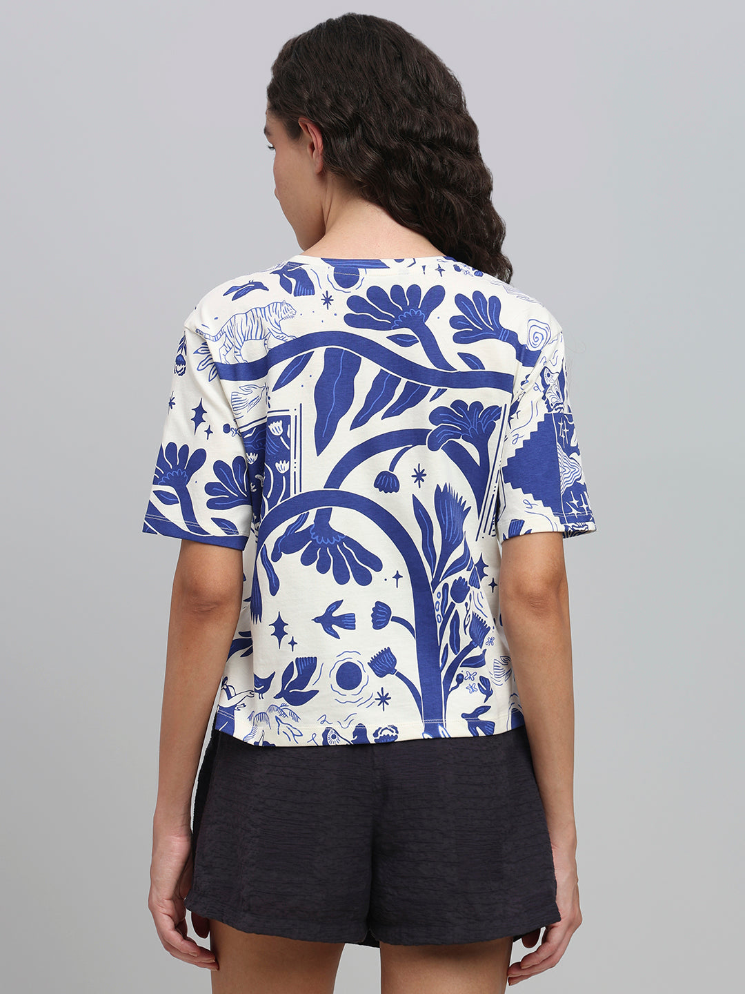 Botanical Print Cotton T-shirt