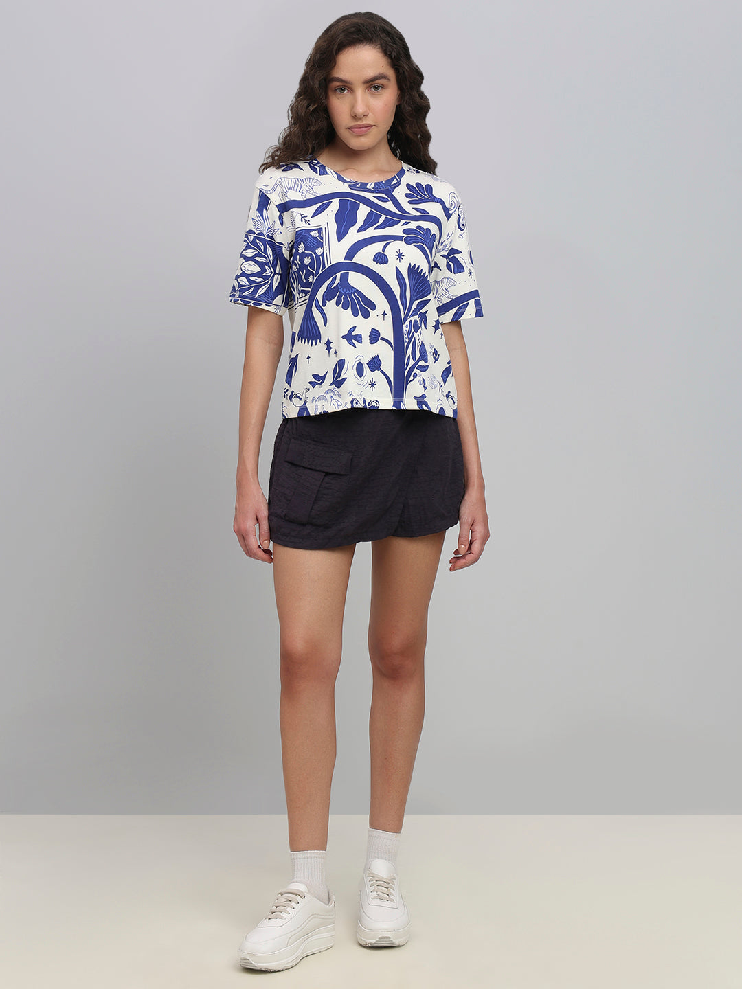 Botanical Print Cotton T-shirt