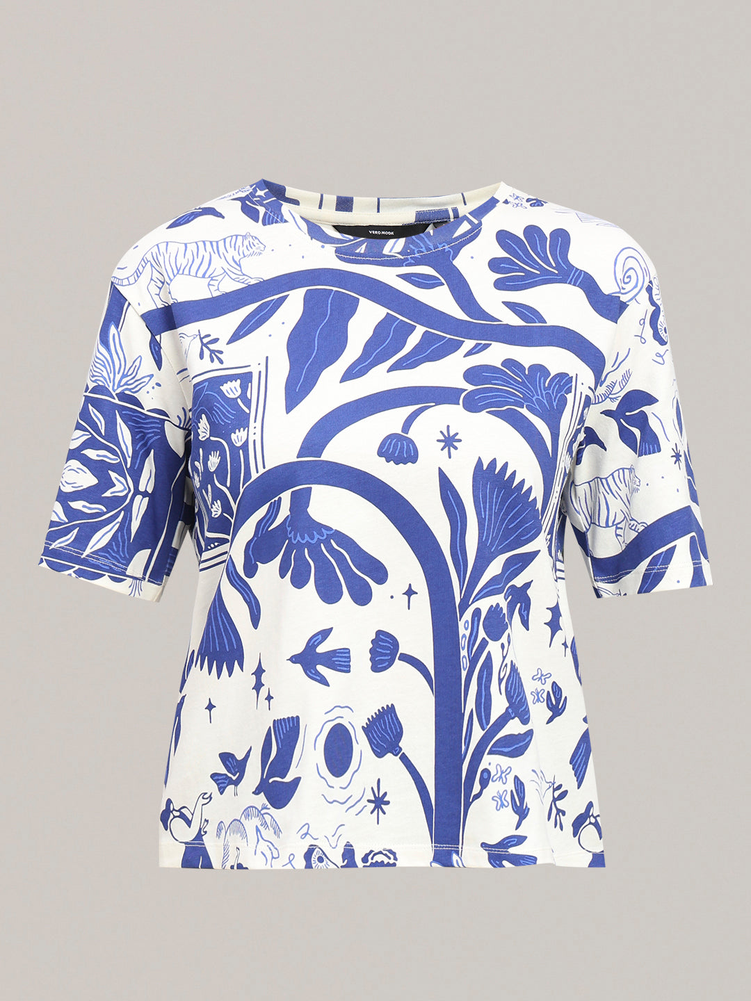 Botanical Print Cotton T-shirt