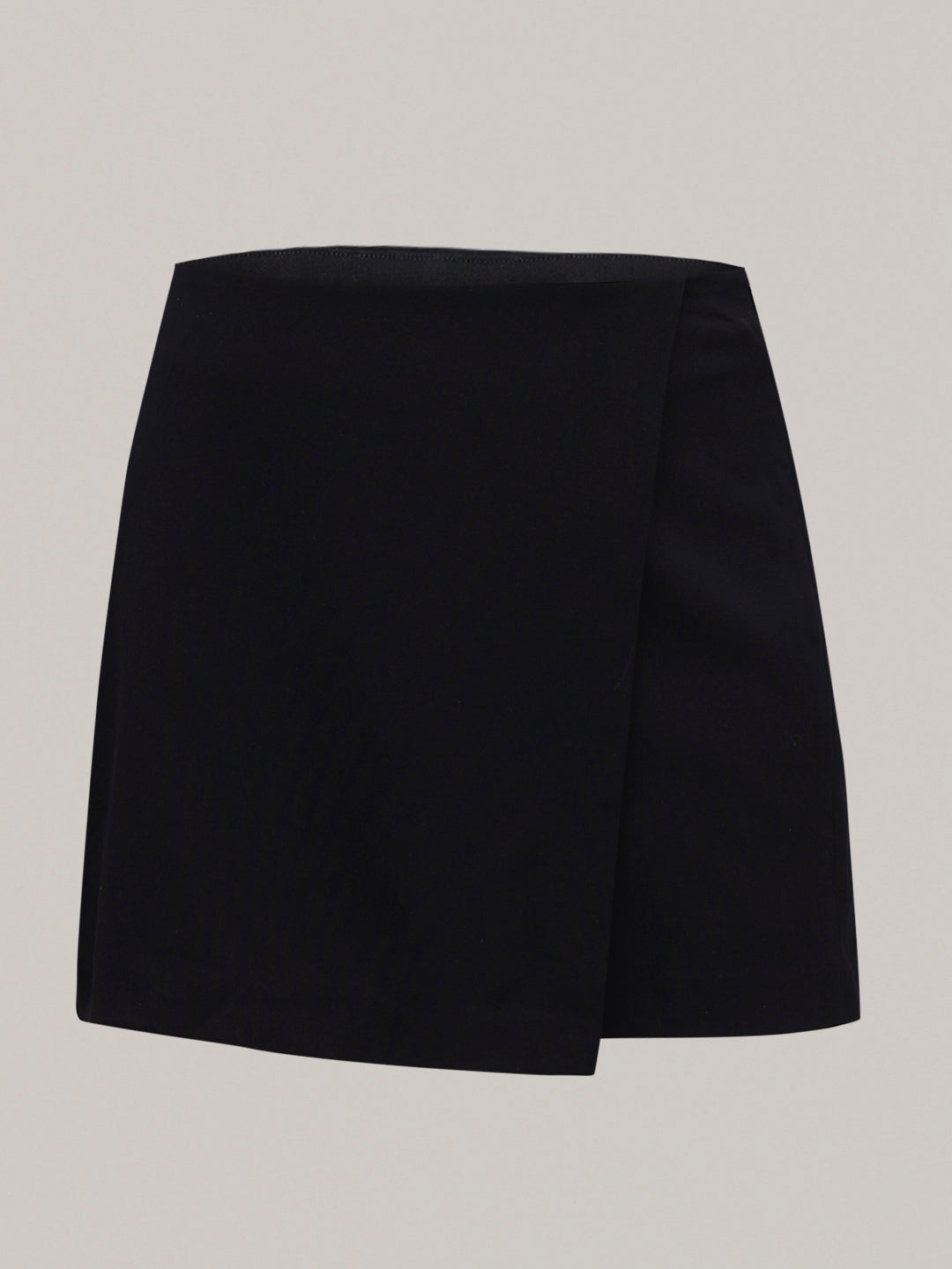 Black High Rise Wrap Skorts