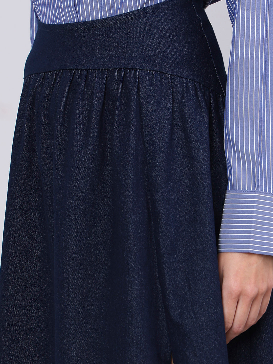 Dark Blue High Rise Denim Skirt