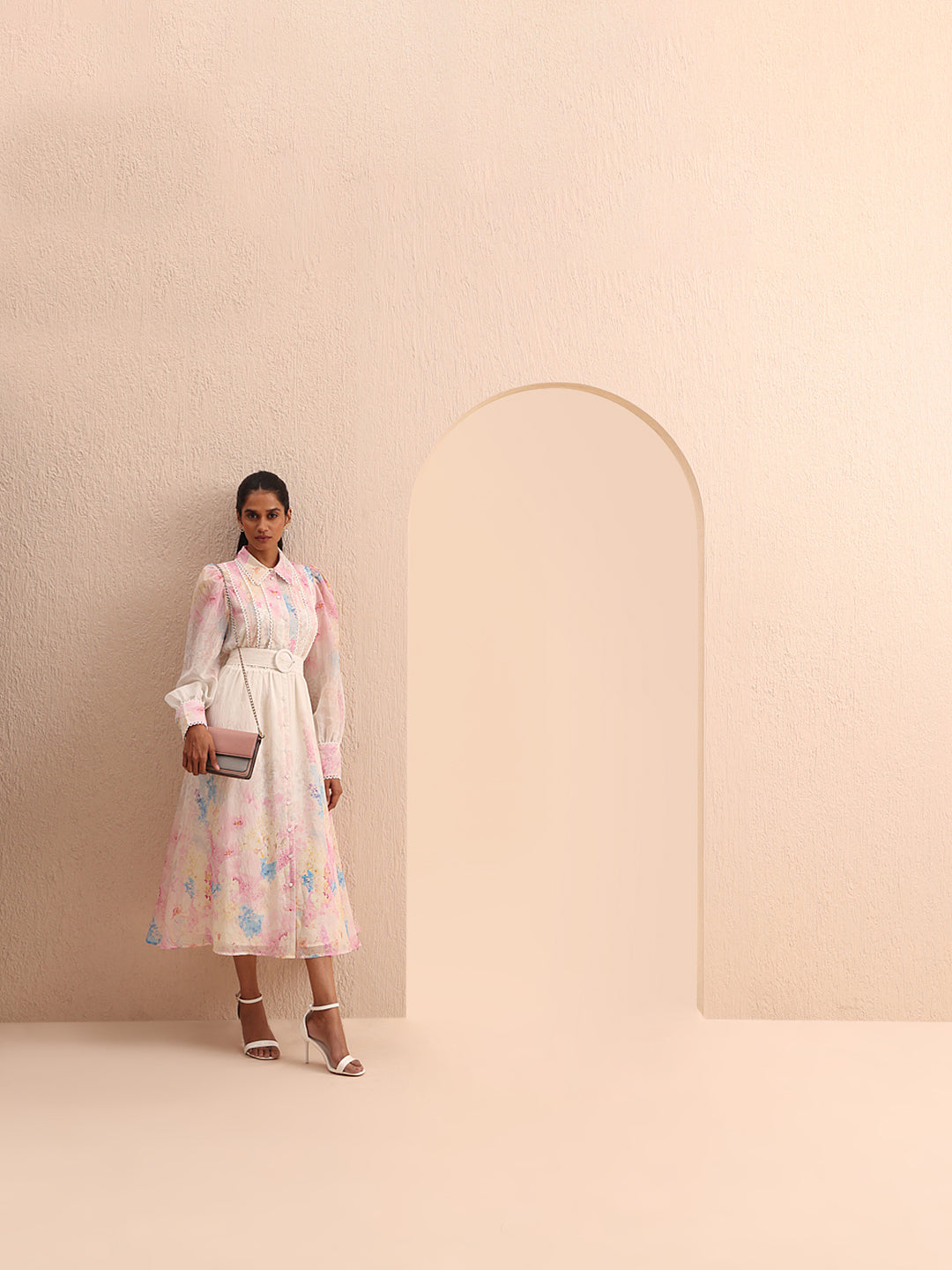 Floral Belted Shirt Dress