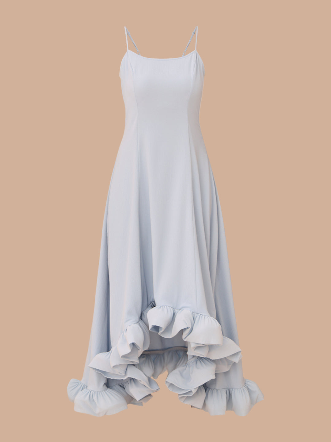 Blue Ruffle Detail Strappy Dress