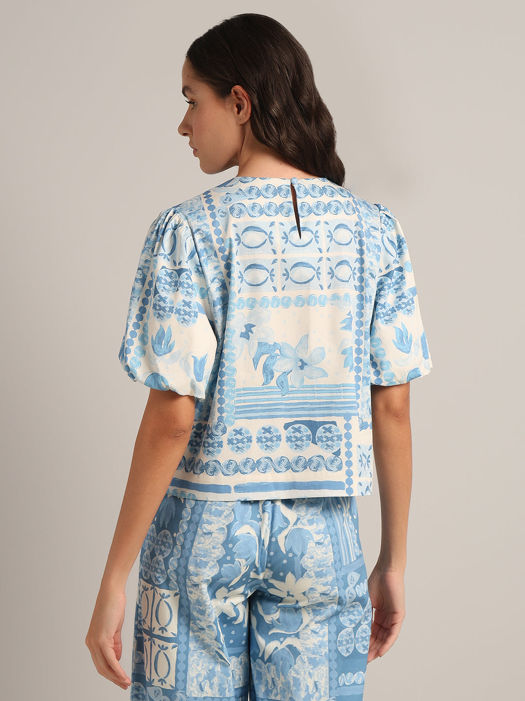 Light Blue Printed Top