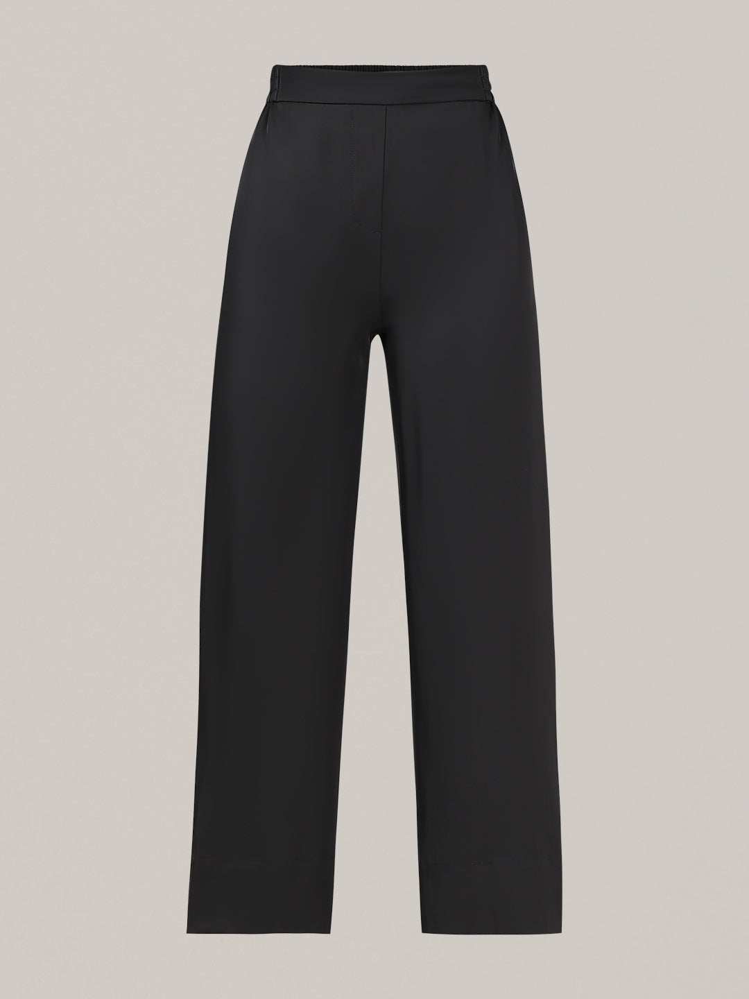 Black High Rise Straight Fit Trousers