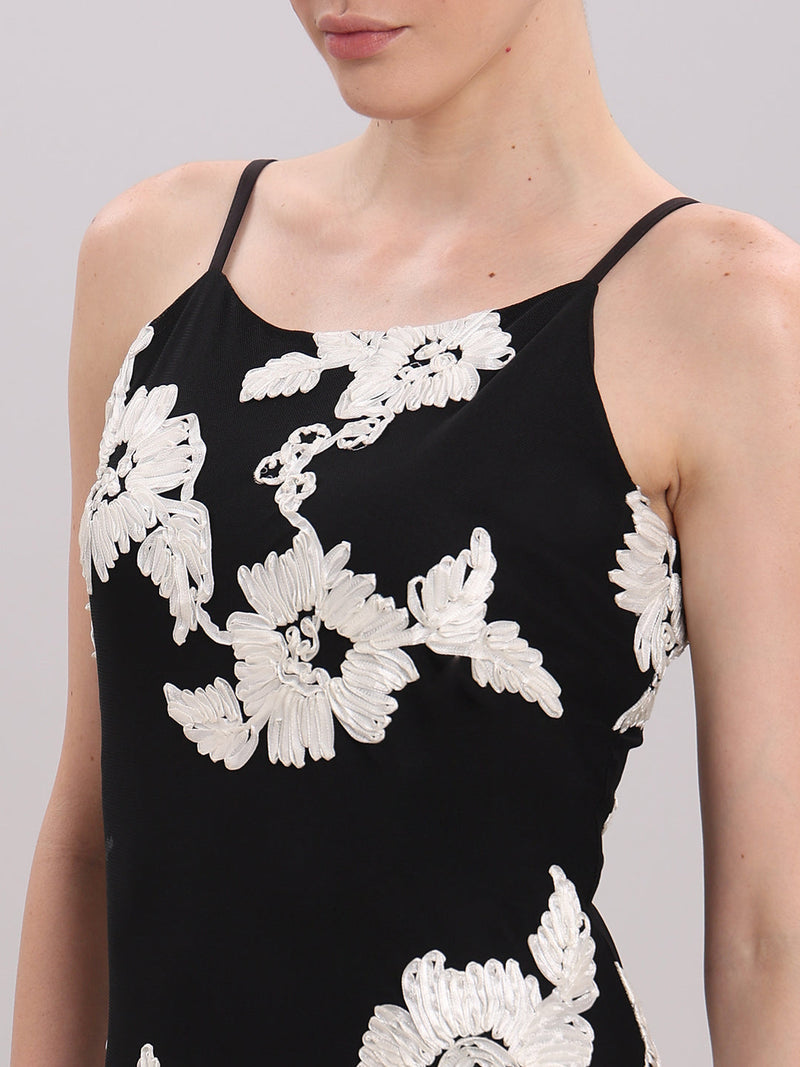 Black Floral Midi Dress