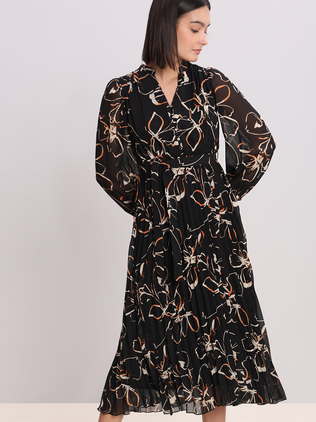 Floral V-Neck Dress