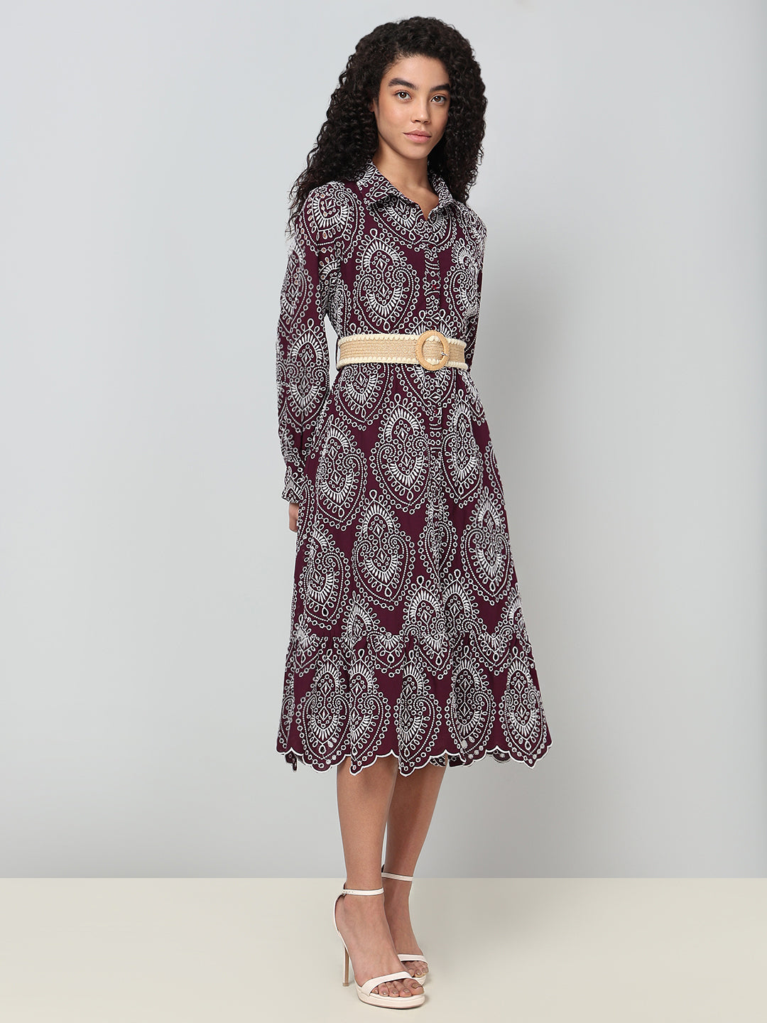 Embroidered Cotton Shirt Dress