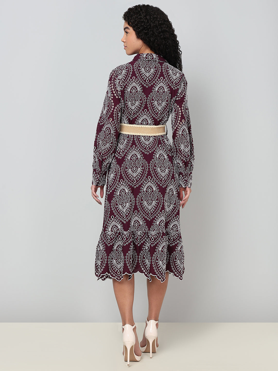 Embroidered Cotton Shirt Dress