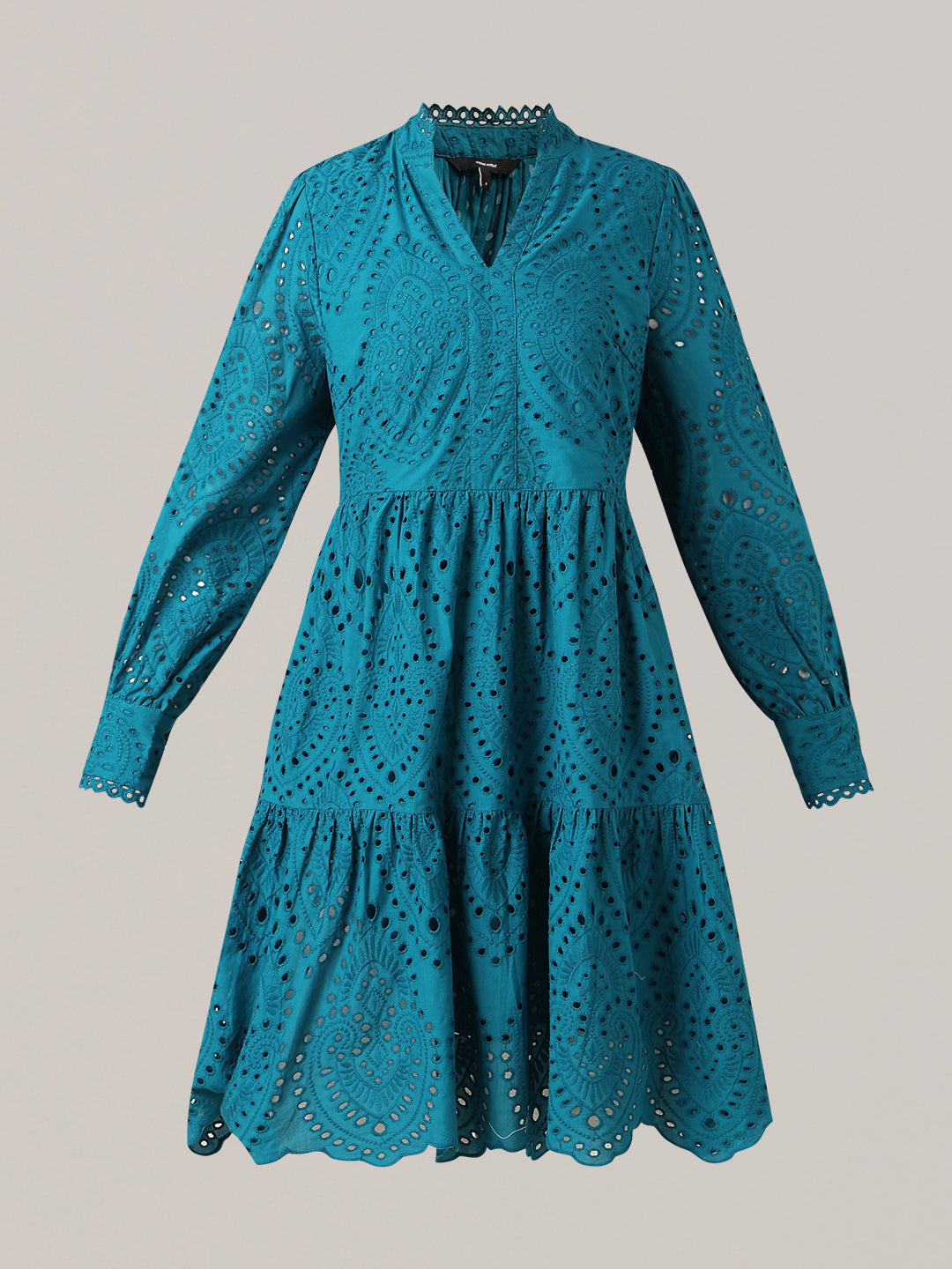 Deep Blue V-Neck Mini Dress