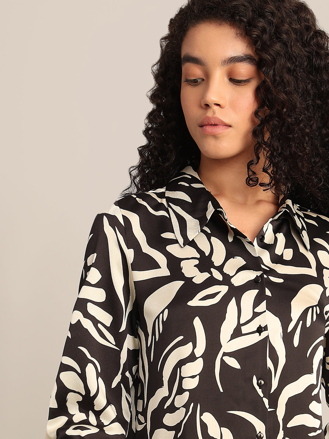Black Printed Full Sleeves Shirt