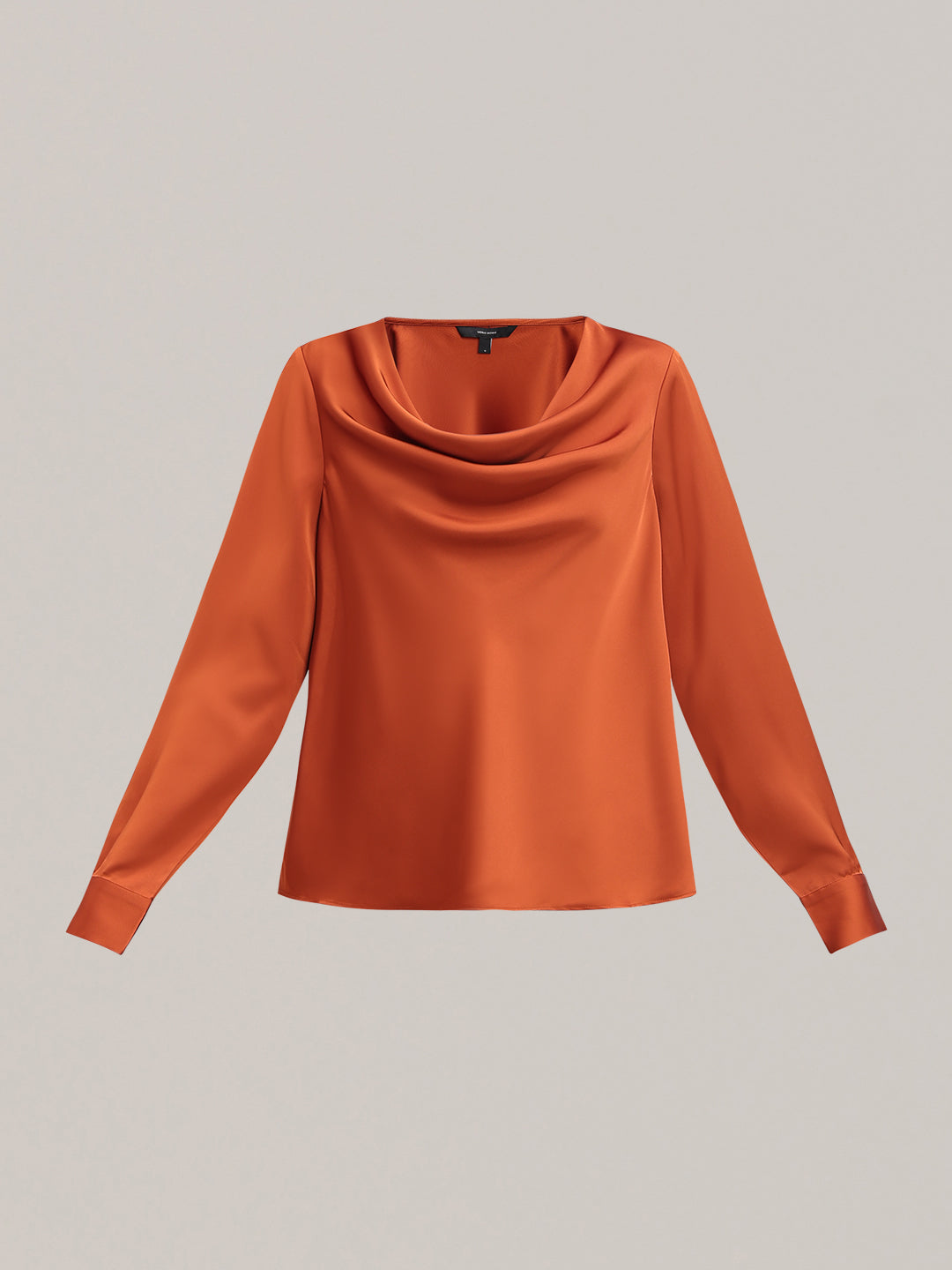 Rust Orange Cowl Neck Top