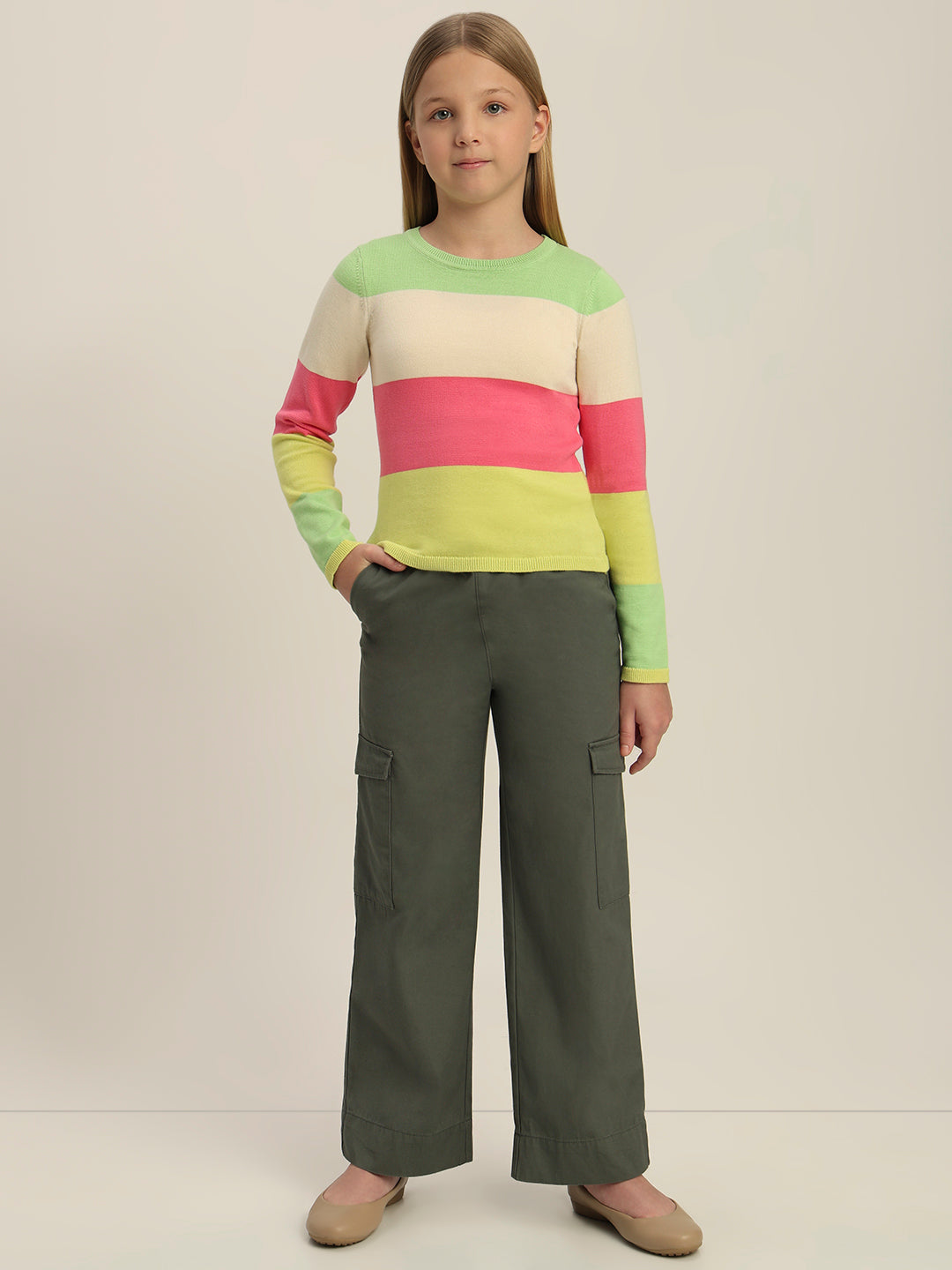 Girls Colourblocked Sweater