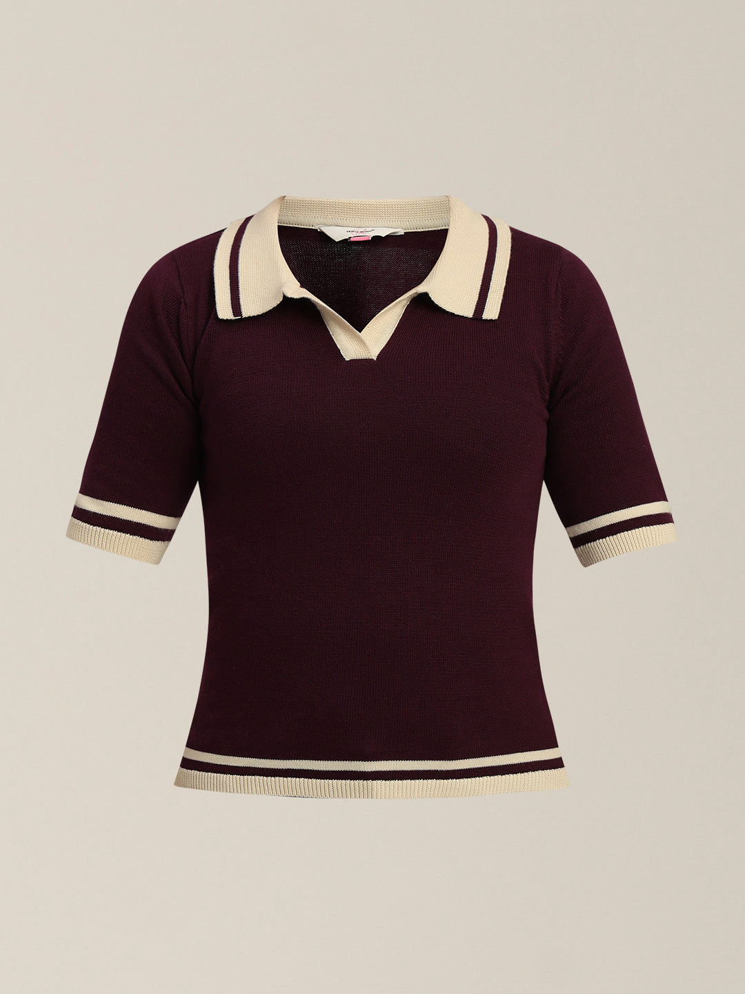 Girls Contrast Tipping Knit Polo