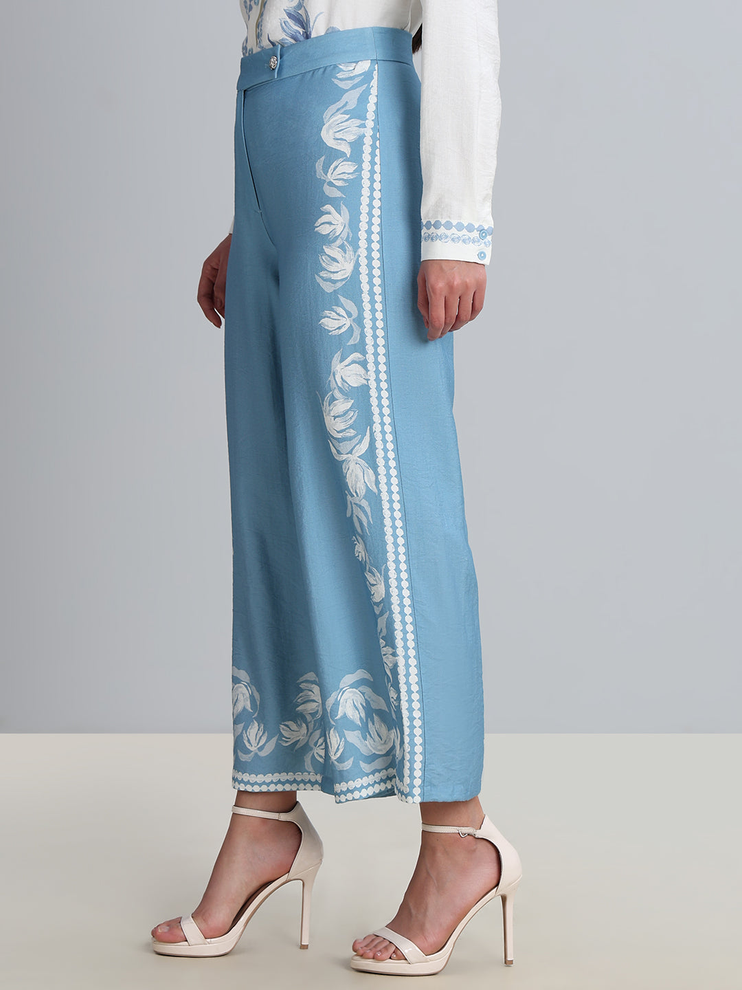 Light Blue Printed Pants