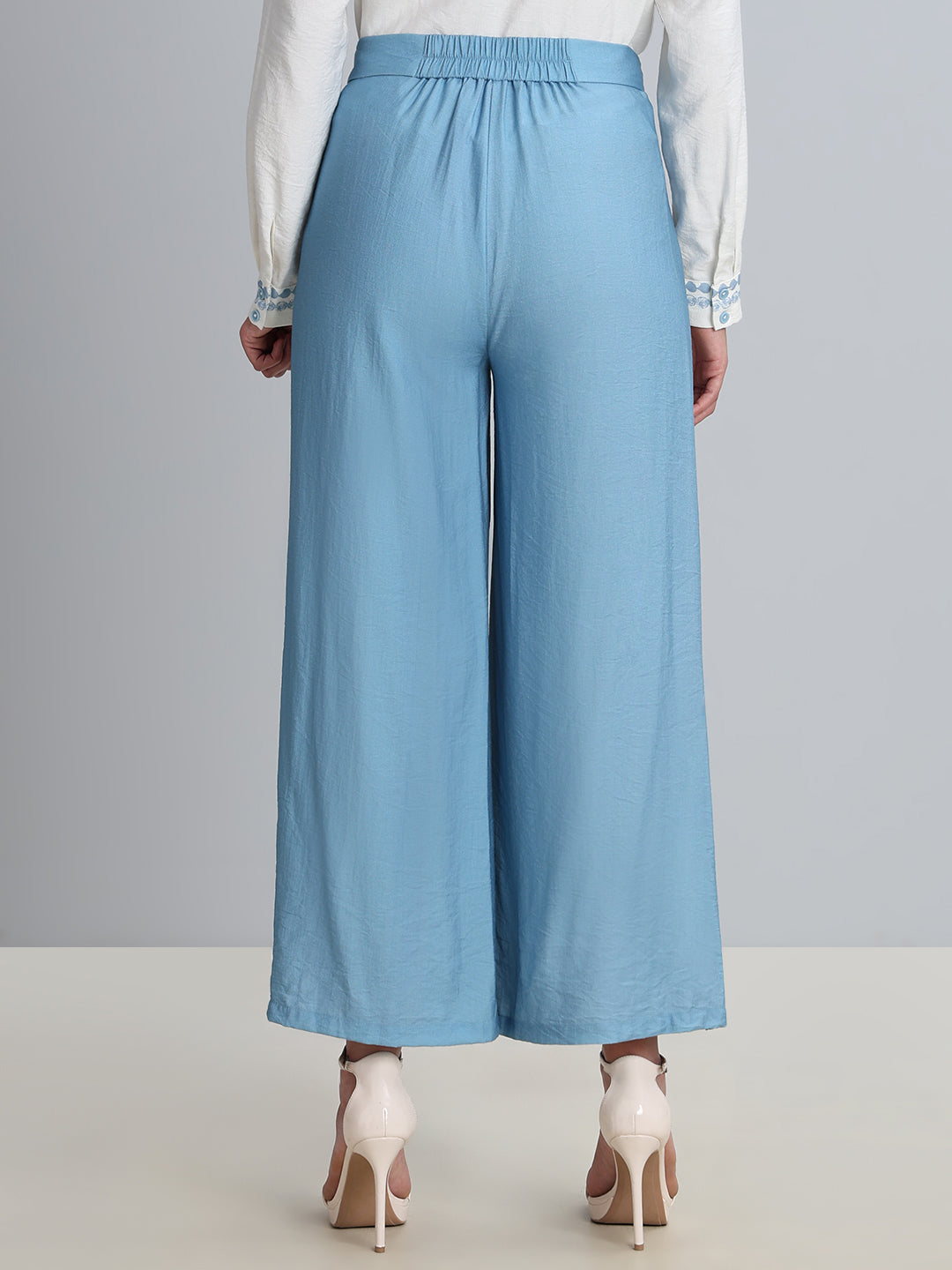 Light Blue Printed Pants