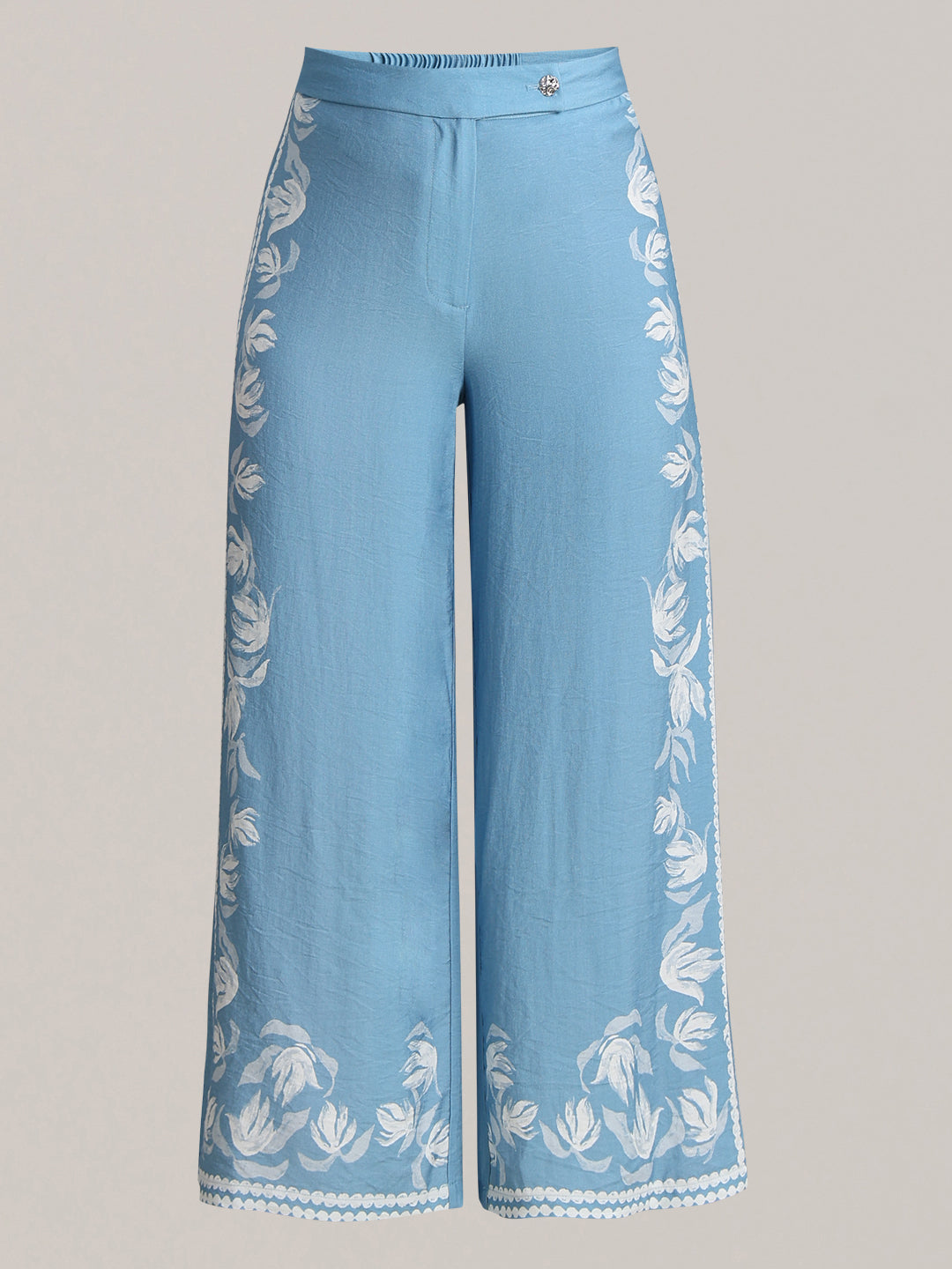Light Blue Printed Pants