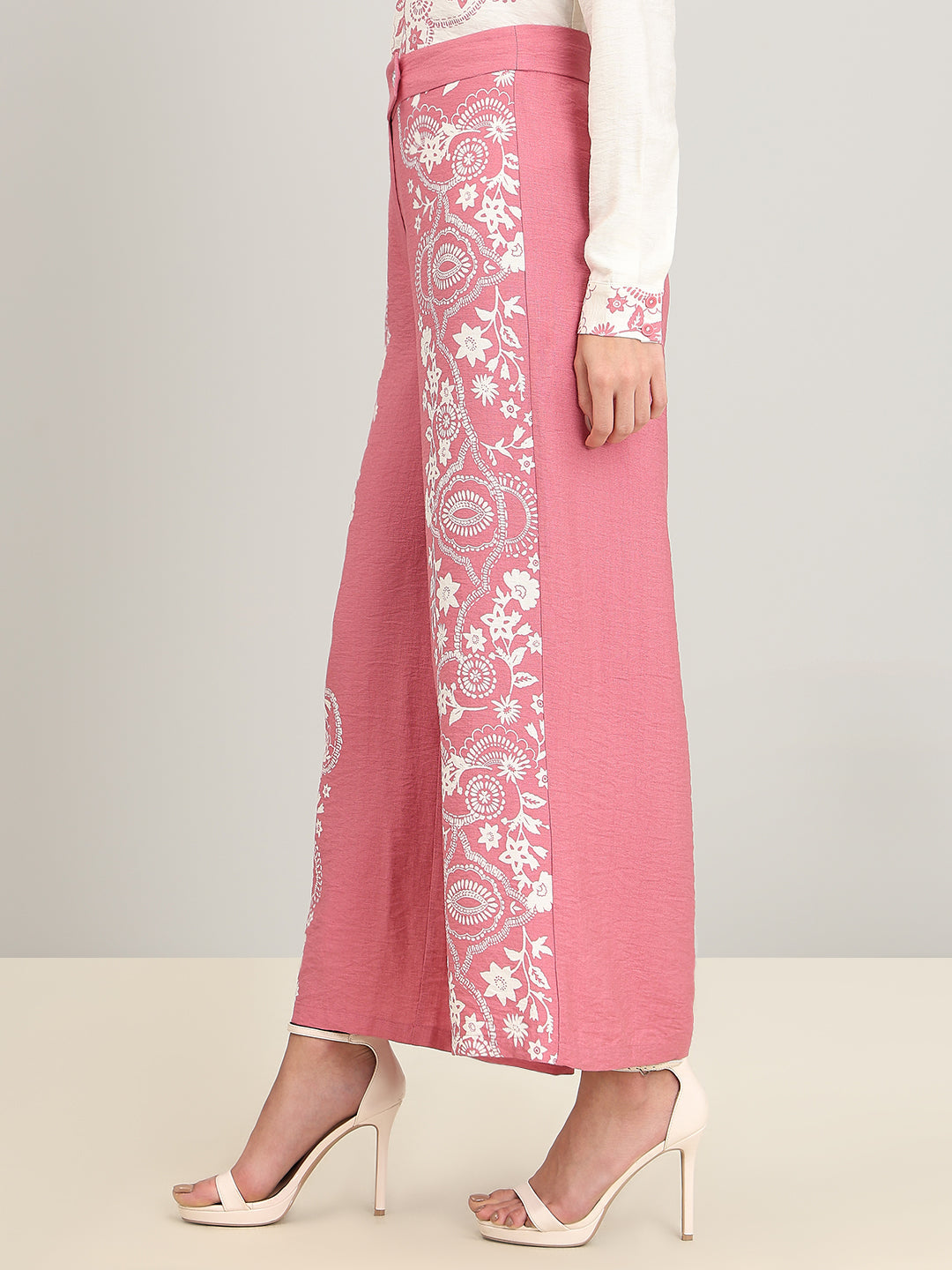 Light Pink Printed Pants