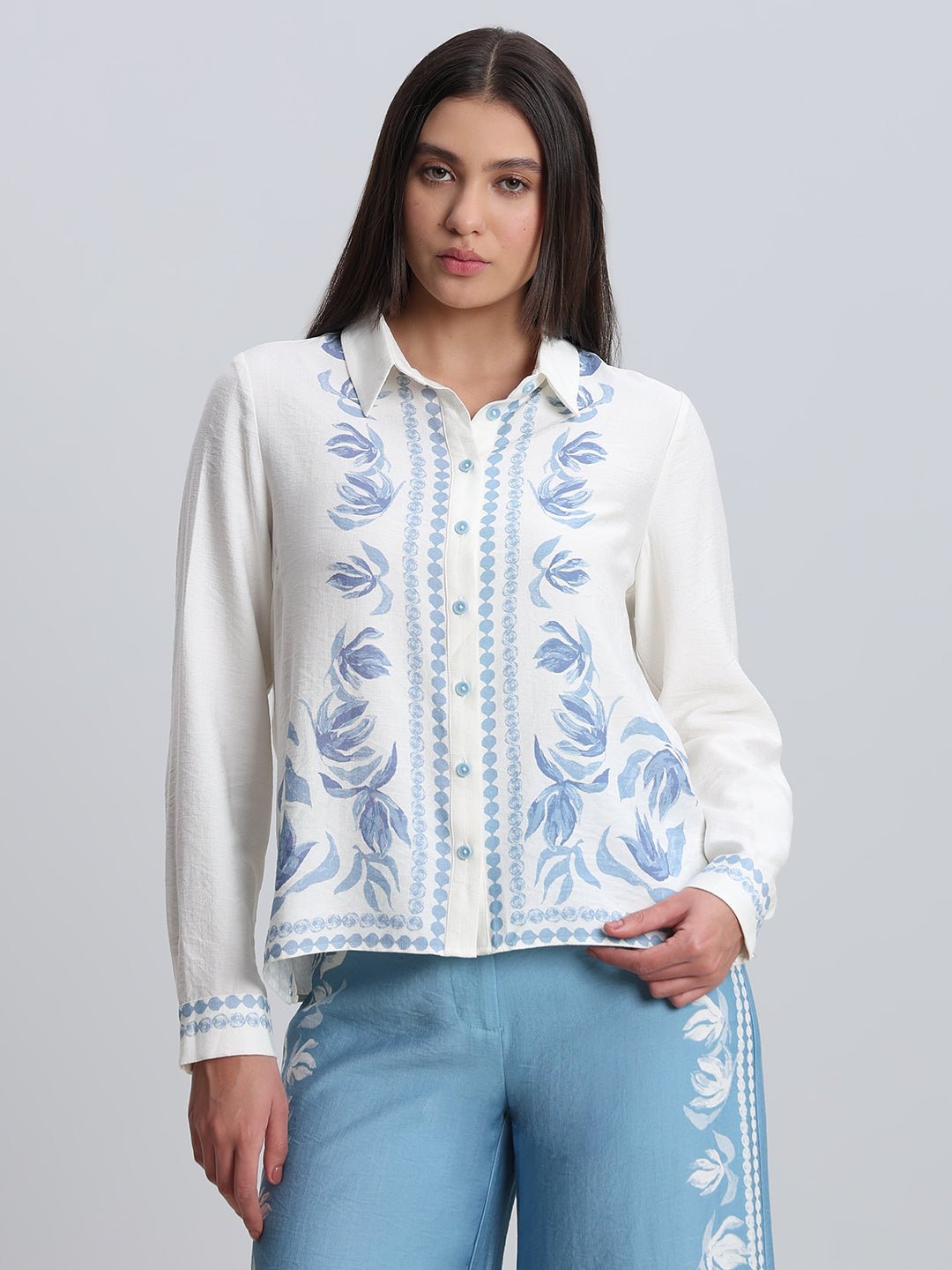 White Printed Shirt