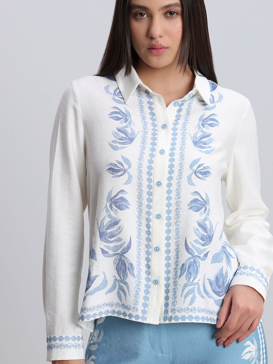 White Printed Shirt