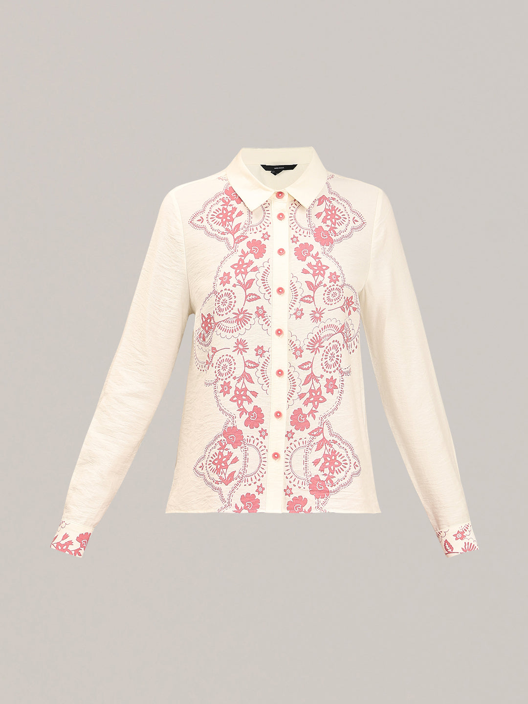 Ivory Cream Printed Shirt